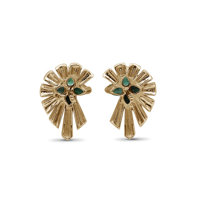 Sunray Emerald 2.20ct and Diamond 0.50ct Earring in 18K Gold
