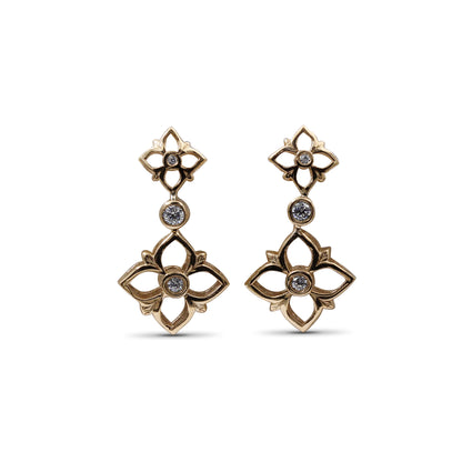 Signature White Diamond 0.10ct 7mm, 11mm Earring in 18K Gold