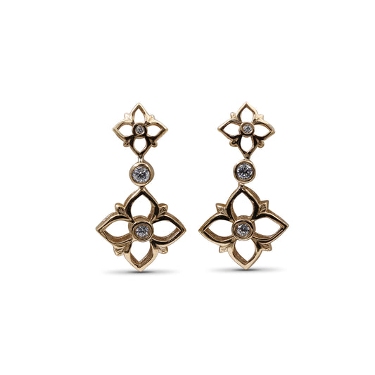 Signature White Diamond 0.10ct 7mm, 11mm Earring in 18K Gold