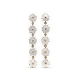 Colorbloom 8mm White Mother of Pearl Flower and White Diamond 0.15ct Earring in 18K Gold