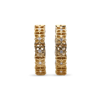 Signature White Diamond 0.10ct 5.10mm Hoop Earring in 18K Gold