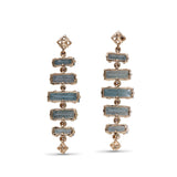 Luxury Aurora Swiss Blue Topaz and 0.30ct Diamond Earring in 18K Gold