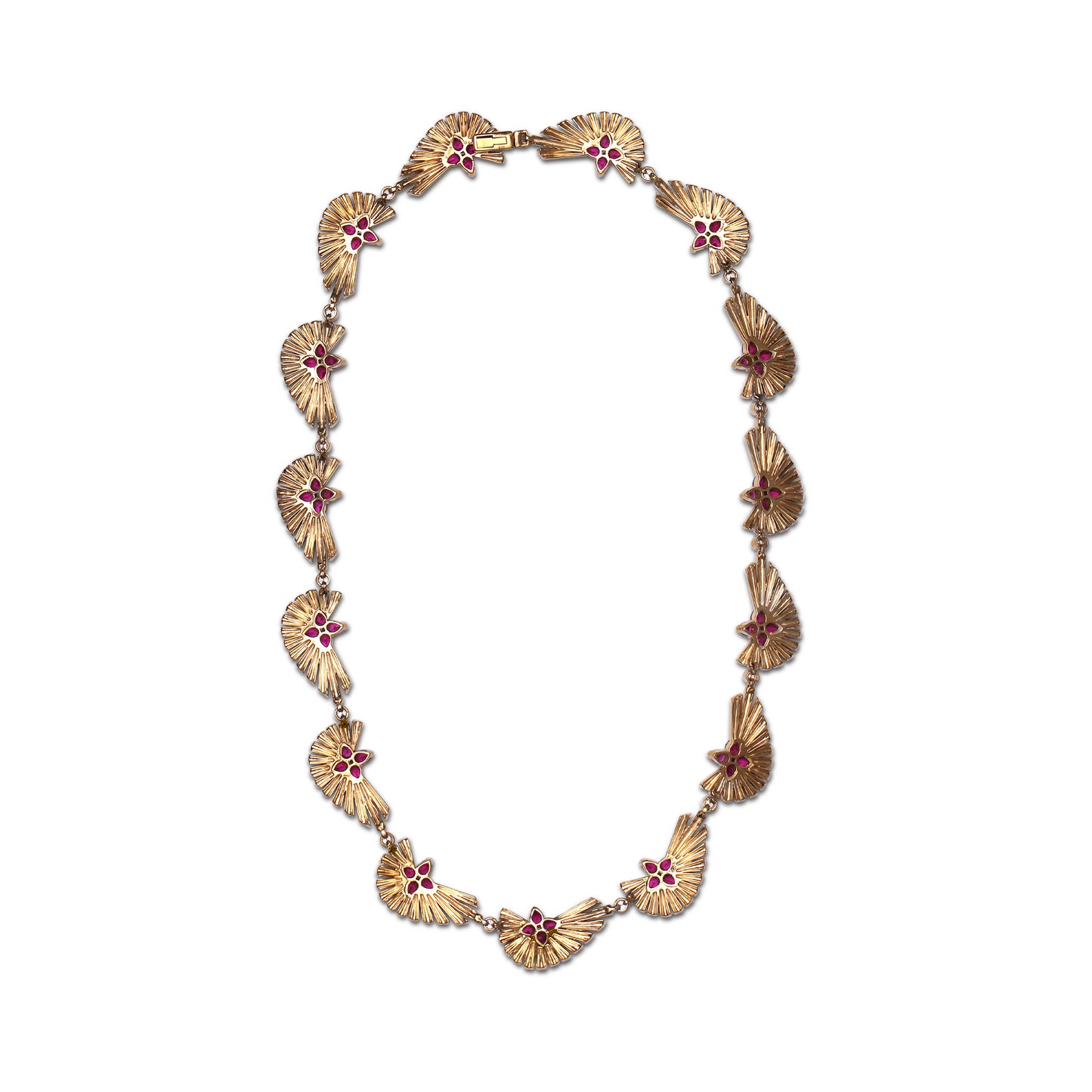 Sunray Ruby 10.20ct and Diamond 13.10ct Necklace in 18K Gold