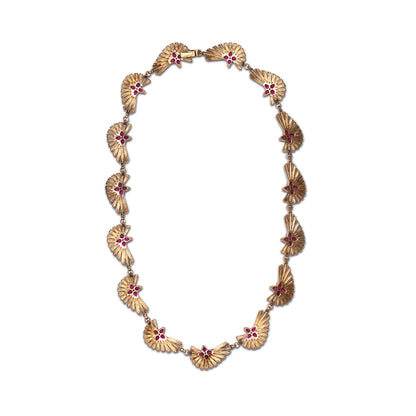 Sunray Ruby 10.20ct and Diamond 13.10ct Necklace in 18K Gold