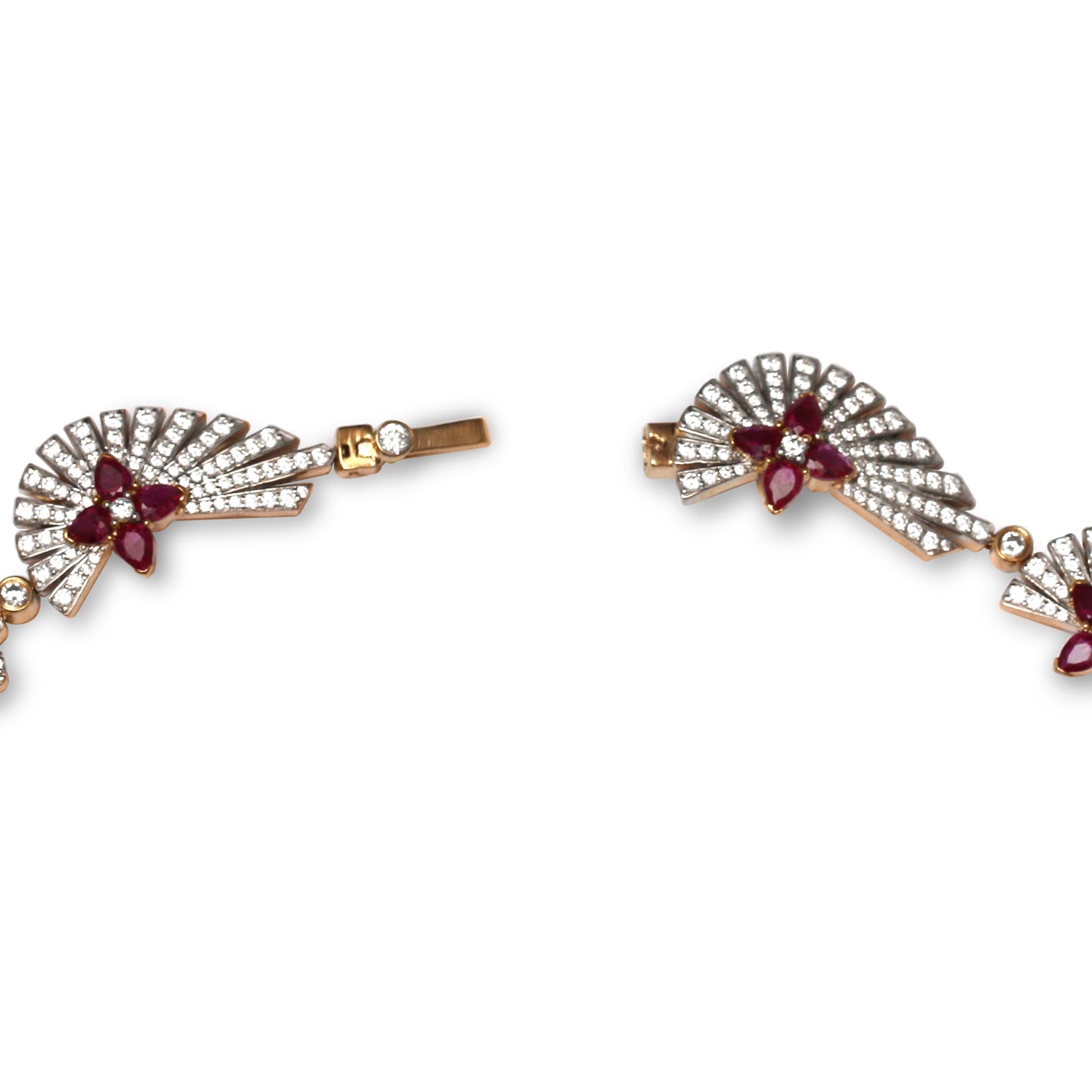 Sunray Ruby 10.20ct and Diamond 13.10ct Necklace in 18K Gold