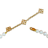 Pearlicious 4-6mm White Pearl and White Diamond 0.10ct Necklace in 18K Gold