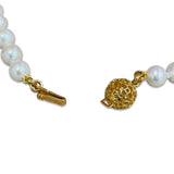 Pearlicious 8mm White Pearl Necklace in with Signature Flower Clasp 18k Gold