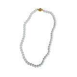 Pearlicious 8mm White Pearl Necklace in with Signature Flower Clasp 18k Gold