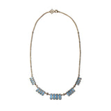 Luxury Aurora Swiss Blue Topaz and Diamond 0.20ct Necklace in 18K Gold