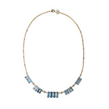 Luxury Aurora Swiss Blue Topaz and Diamond 0.20ct Necklace in 18K Gold