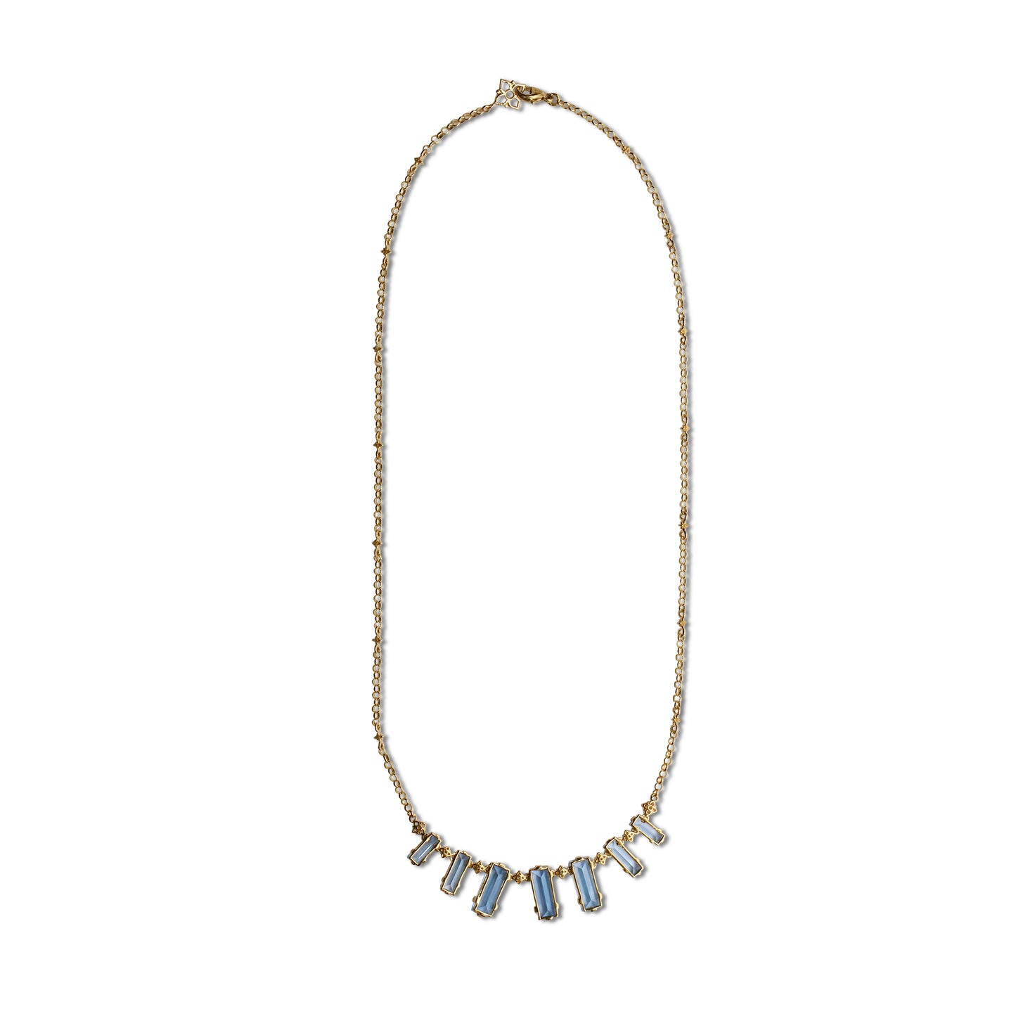 Luxury Aurora Swiss Blue Topaz and 0.05ct Diamond Necklace in 18K Gold