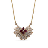 Sunray Ruby 0.68ct and Diamond 0.85ct Pendant in 18K Gold