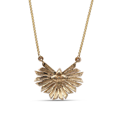 Sunray Emerald 0.55ct and Diamond 0.85ct Pendant in 18K Gold