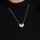 Sunray Emerald 0.55ct and Diamond 0.85ct Pendant in 18K Gold
