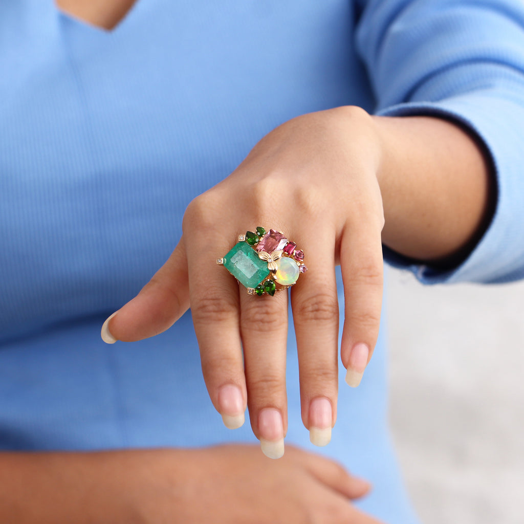 Luxury Colombian Opal Pink Stephen Dweck – Rhodolite Emerald Chrome Tourmaline Garnet Jewelry