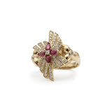 Sunray Ruby 0.68ct and Diamond 0.47ct Ring in 18K Gold