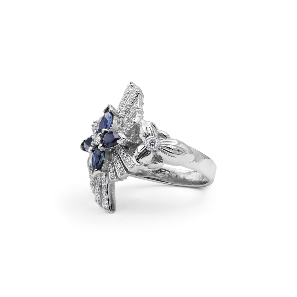 Sunray Sapphire 1.19ct and Diamond 0.49ct Ring in 18K Gold