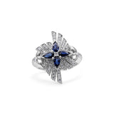 Sunray Sapphire 1.19ct and Diamond 0.49ct Ring in 18K Gold