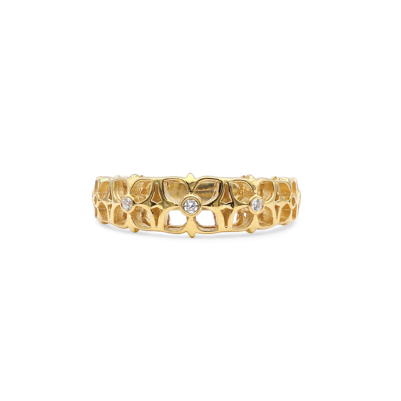 Signature White Diamond 4mm, 4.50mm, 5mm, 7mm Ring in 18k Gold