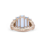 Luxury Aurora Swiss Blue Topaz and 0.15ct Diamond Ring in 18K Gold