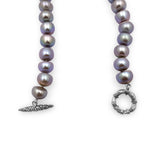 Pearlicious Silver Pearl and Engraved Sterling Silver Necklace