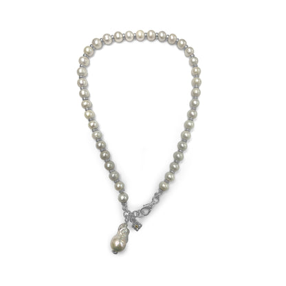 Pearlicious White Pearl Necklace in Sterling Silver