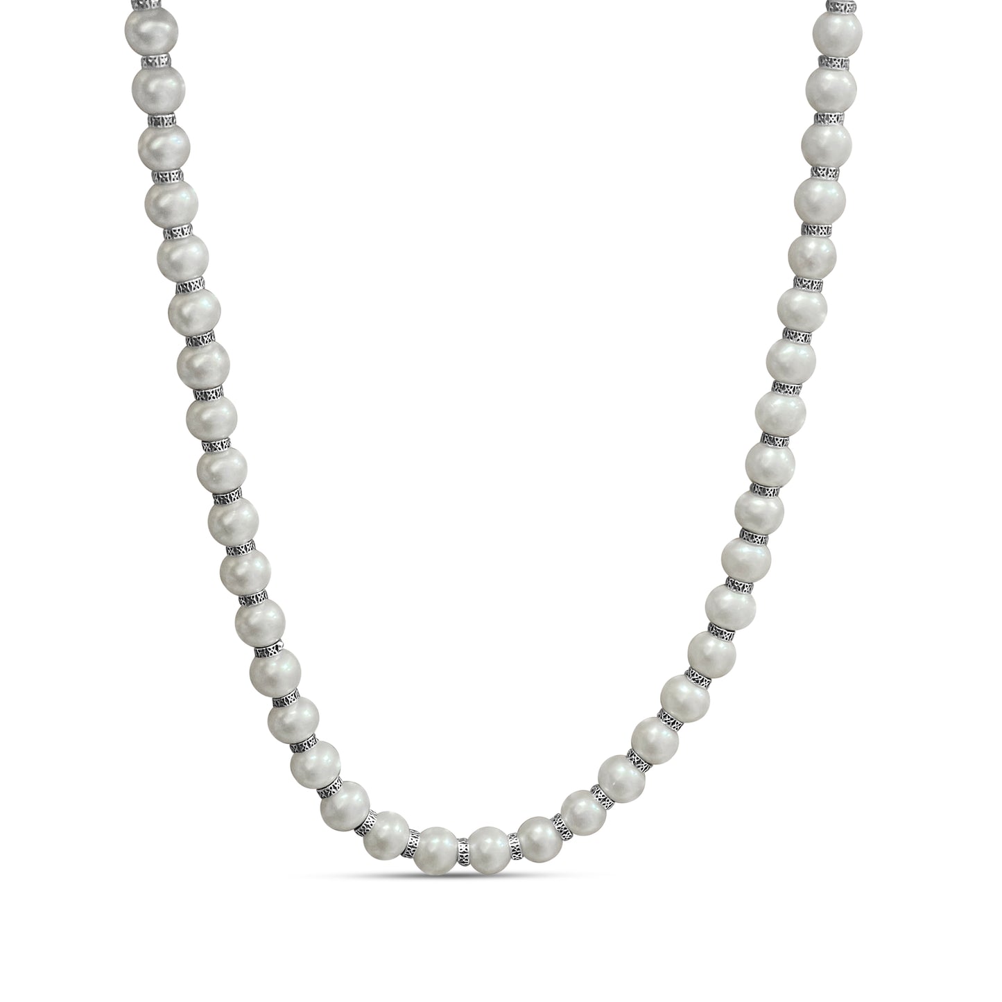 Pearlicious White Pearl Necklace in Sterling Silver