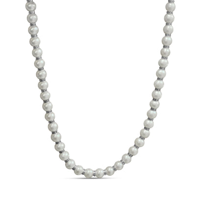 Pearlicious White Pearl Necklace in Sterling Silver