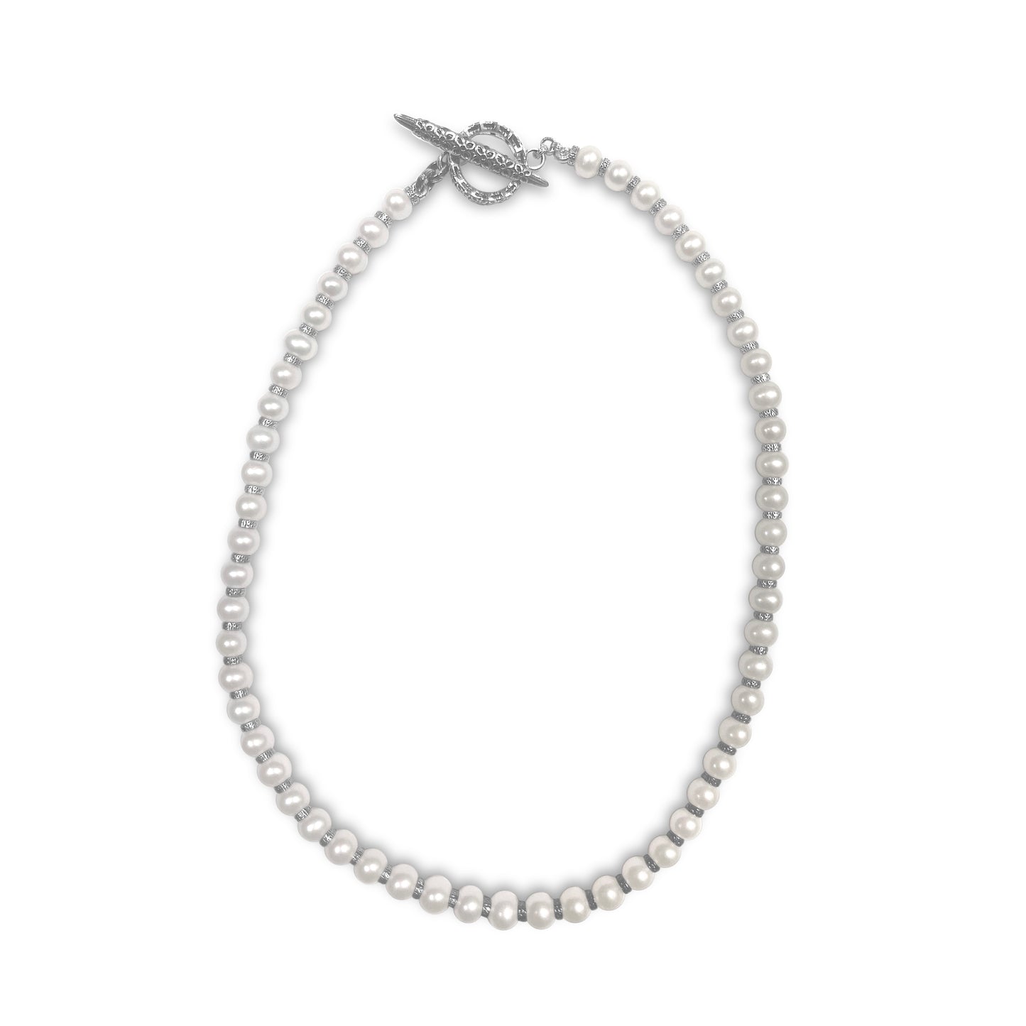 Pearlicious White Pearl Necklace in Sterling Silver