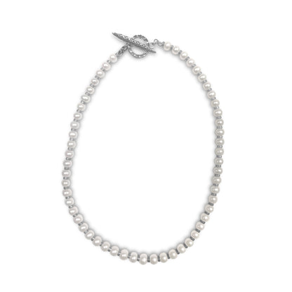 Pearlicious White Pearl Necklace in Sterling Silver