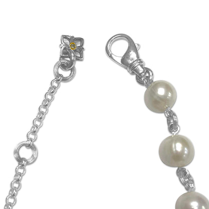 Pearlicious White Pearl Necklace in Sterling Silver