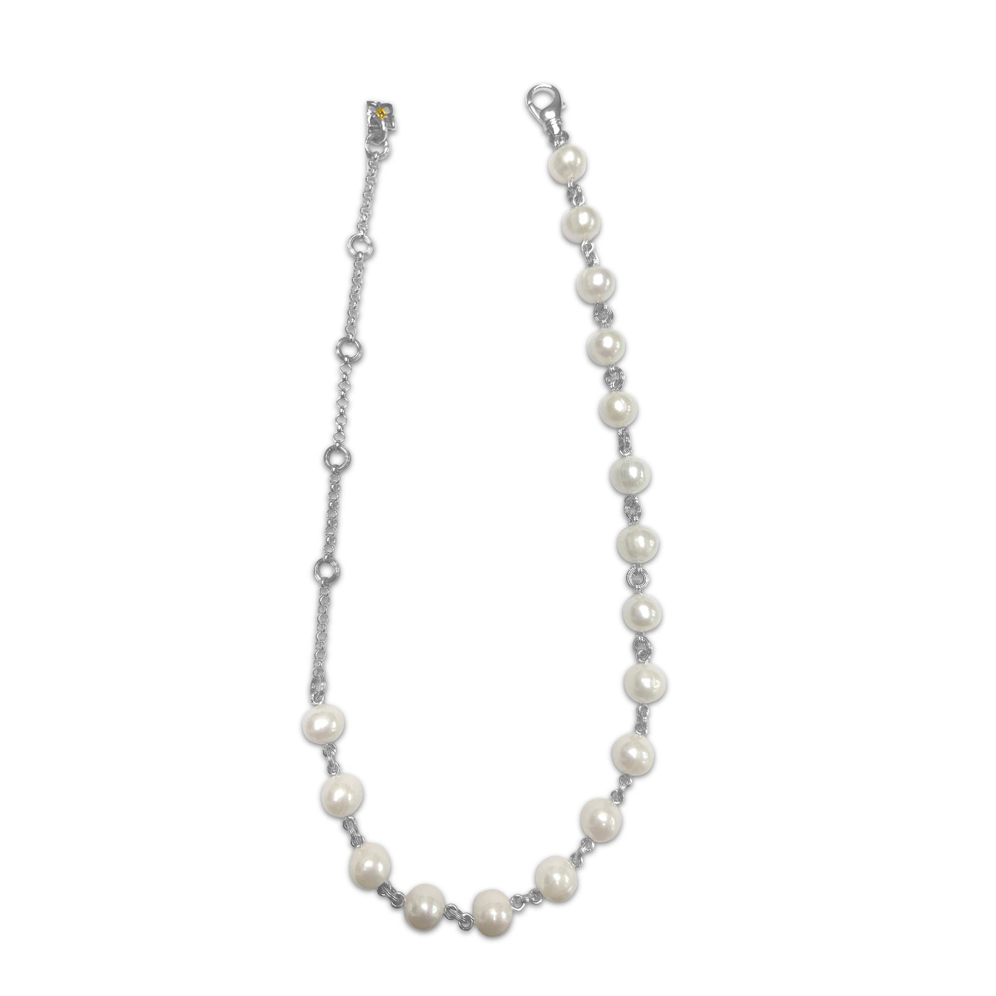 Pearlicious White Pearl Necklace in Sterling Silver