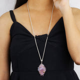 One of a Kind Hand Carved Yttrium Fluorite Pink Tourmaline Lavender Moon Quartz Amethyst Bloodstone Bead and Diamond Pendant in Sterling Silver with 18K Gold Flowers and Adam