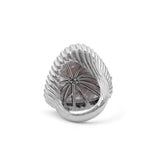 One of a Kind Platinum Valley Drusy and Champagne Diamond 0.55ct Ring in Sterling Silver with 18K Gold Adam