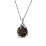 Garden Of Stephen Smokey Quartz Top Faceted Cone Pendant in Sterling Silver