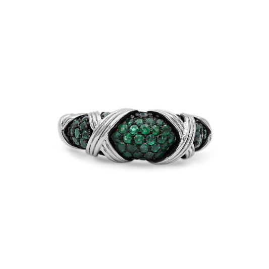 Garden of Stephen Emerald Ring in Sterling Silver