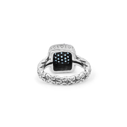 Garden of Stephen London Blue Topaz Ring in Sterling Silver