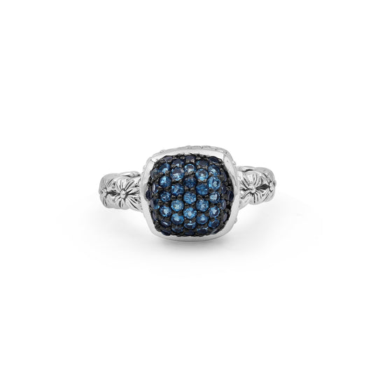 Garden of Stephen London Blue Topaz Ring in Sterling Silver