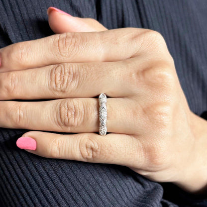 Garden Of Stephen 0.56ct White Diamond Ring in Sterling Silver