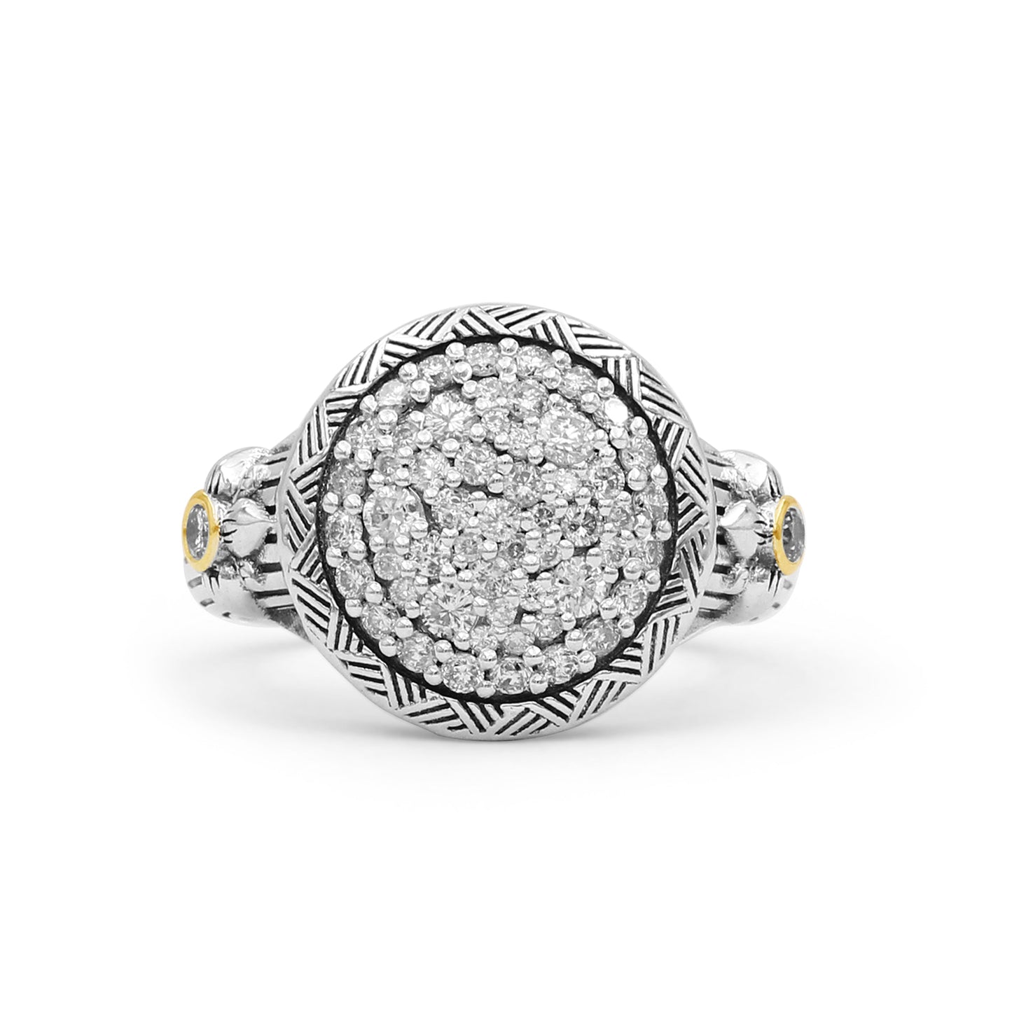 Garden Of Stephen 0.75ct White Diamond Ring in Sterling Silver with 18K Gold