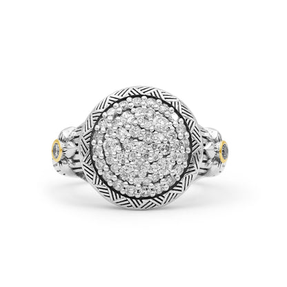 Garden Of Stephen 0.75ct White Diamond Ring in Sterling Silver with 18K Gold