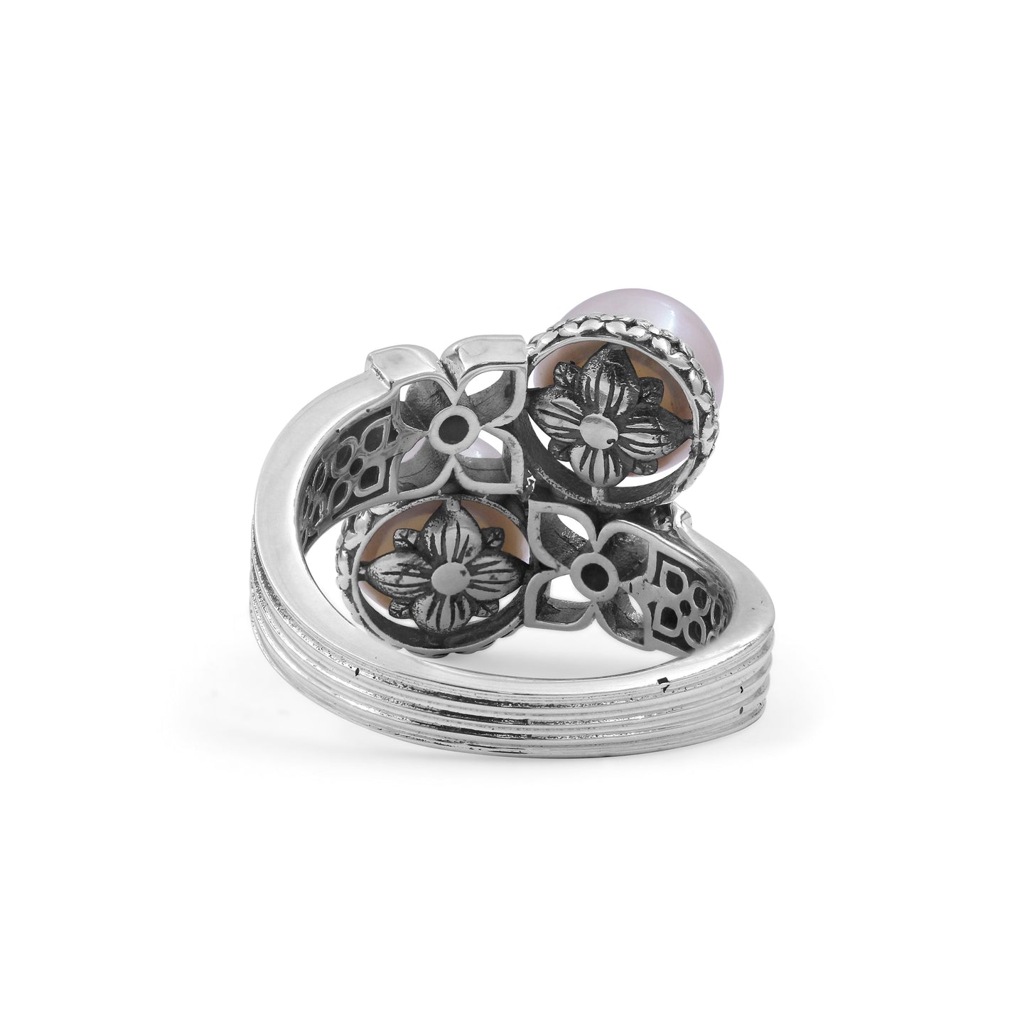 Pearlicious 8MM White Pearl and 0.03ct Diamond Ring in Sterling Silver with 18K Gold