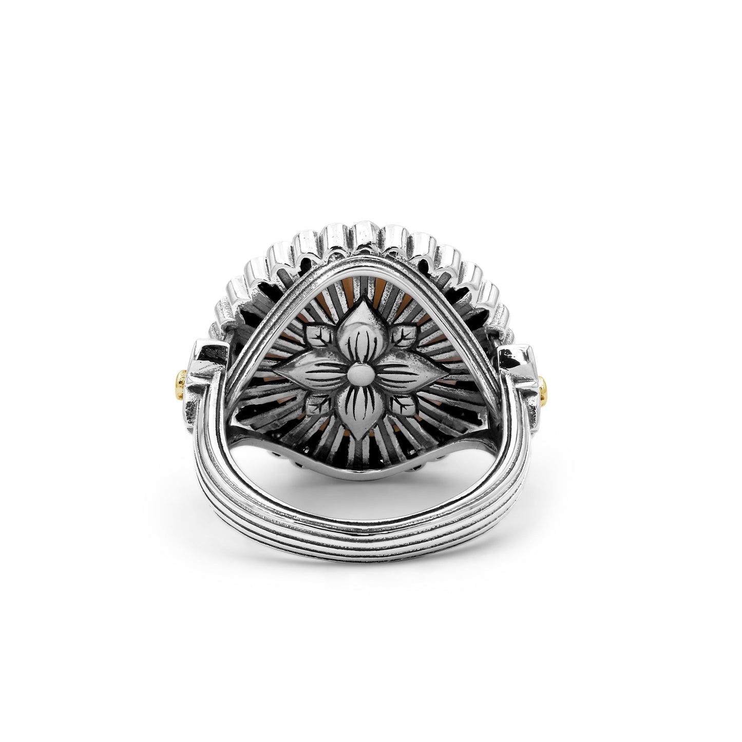 Pearlicious 15.00MM White Pearl Ring in Sterling Silver with 18K Gold