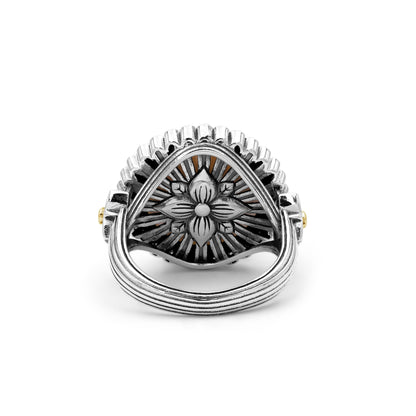 Pearlicious 15.00MM White Pearl Ring in Sterling Silver with 18K Gold