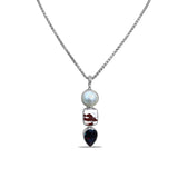 One of a Kind Pearl Jasper and Garnet Necklace in Sterling Silver