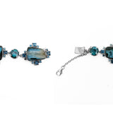 One of a Kind London Blue Topaz Chrysocolla and Quartz Bracelet in Sterling Silver