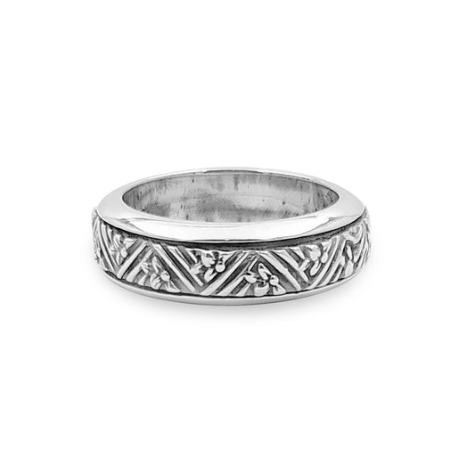 Stephen Dweck, Kyoto Collection, Kyoto, Black Diamond, White Diamond, Dimaonds, Sterling Silver, Engraved, Sterling