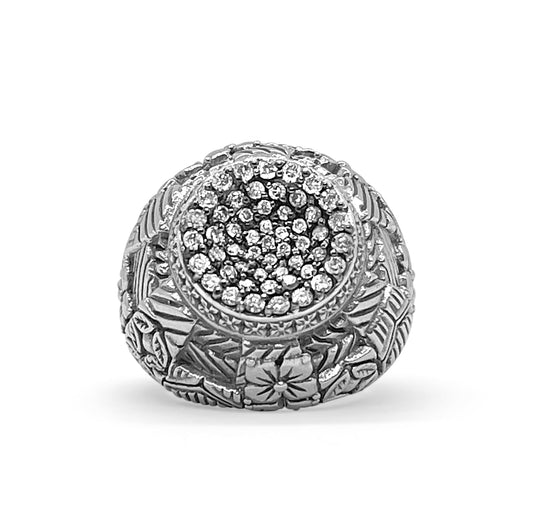Stephen Dweck, Kyoto Collection, Kyoto, Black Diamond, White Diamond, Dimaonds, Sterling Silver, Engraved, Sterling