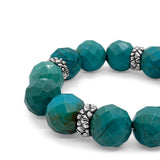Garden of Stephen Faceted Turquoise Stretch Bracelet in Sterling Silver
