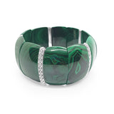 Garden of Stephen Malachite Stertch Bracelet in Strerling Silver with Flower Spacer